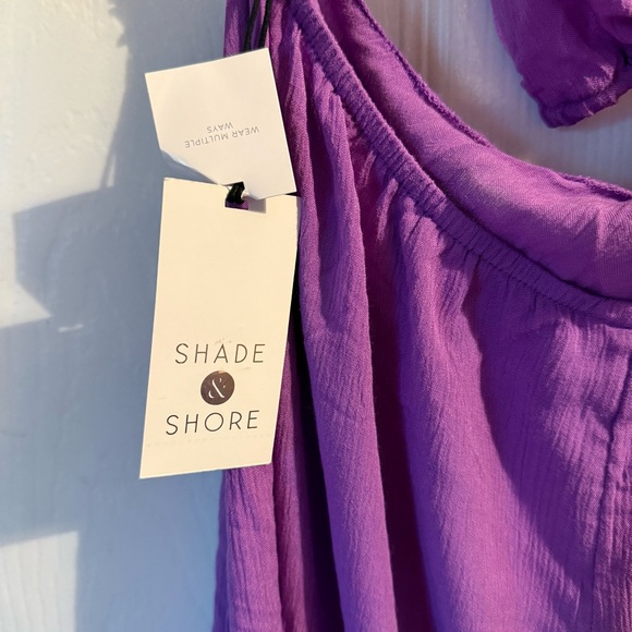 Shade & Shore Purple Cut Out Halter Midi Swim Cover Up Dress Women M NWT - Picture 9 of 11